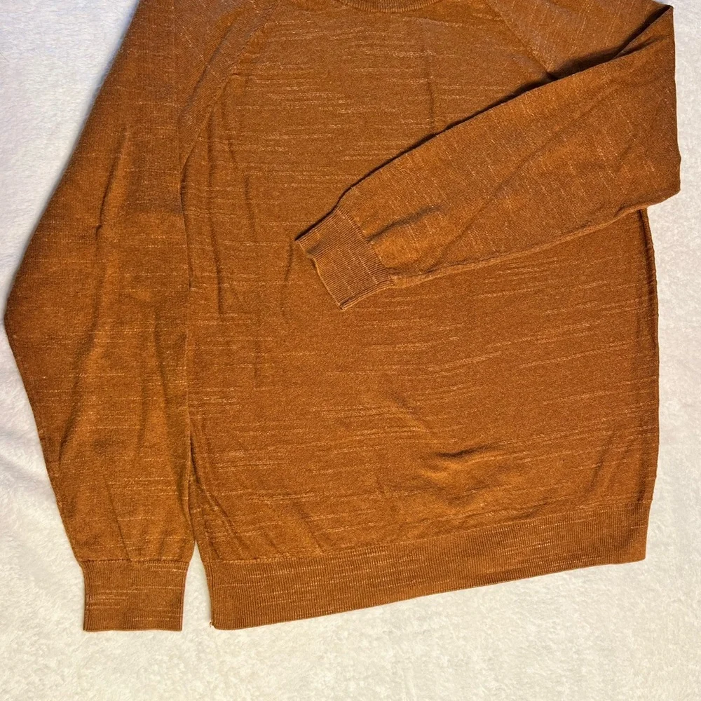 J.Crew Men’s 100% Cotton Crewneck Sweater Rust Burnt Orange Size L